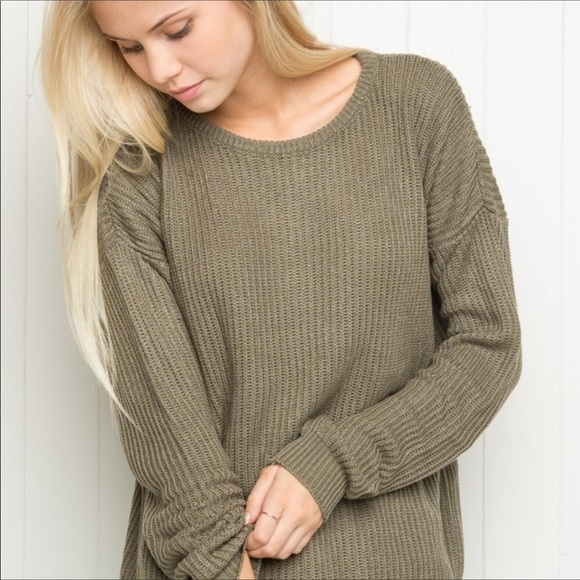 Brandy Melville Sweaters - Brandy Melville Army Green Super Soft Sweater